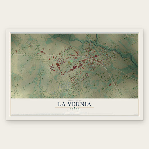 La Vernia, Texas map print, the full design