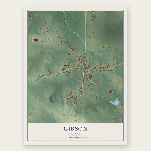 Gibson, Georgia map print, the full design