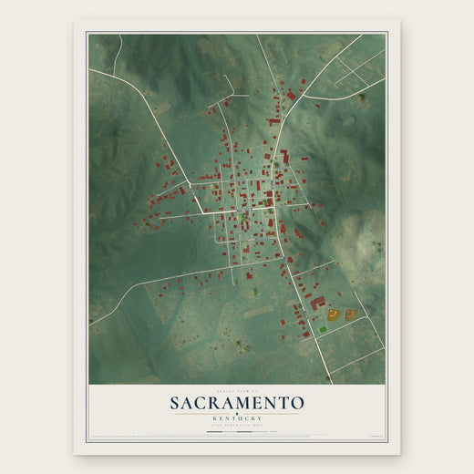 Sacramento, Kentucky map print, the full design