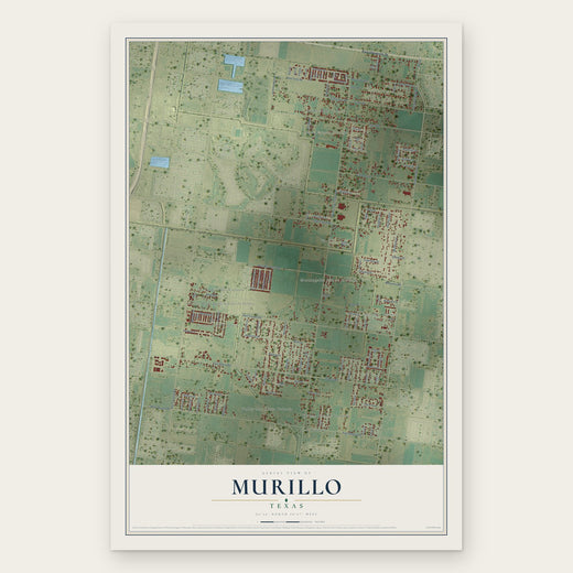 Murillo, Texas map print, the full design