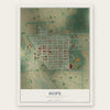 Hope, North Dakota map print, the full design
