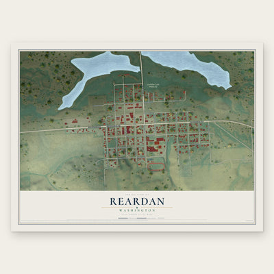 Reardan, Washington map print, the full design