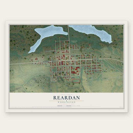 Reardan, Washington map print, the full design