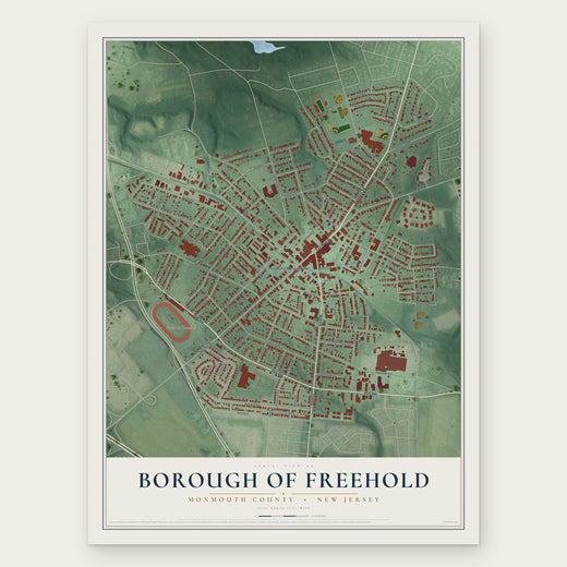 Borough of Freehold, Monmouth County, New Jersey map print, the full design