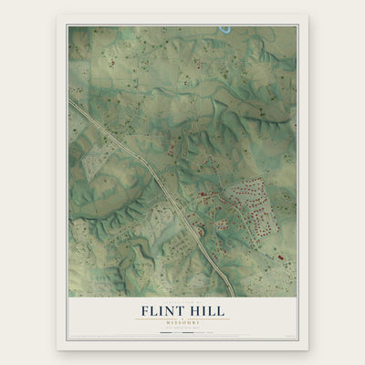 Flint Hill, Missouri map print, the full design