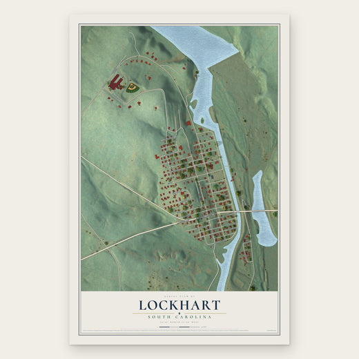 Lockhart, South Carolina map print, the full design