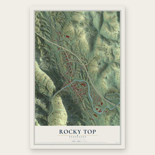 Rocky Top, Tennessee map print, the full design