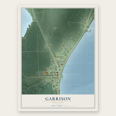 Garrison, Minnesota map print, the full design