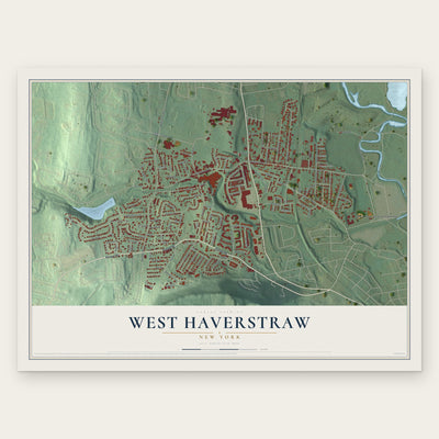 West Haverstraw, New York map print, the full design