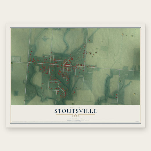 Stoutsville, Ohio map print, the full design