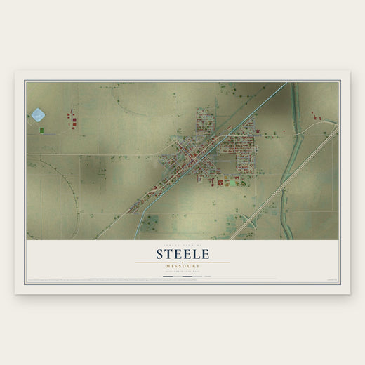 Steele, Missouri map print, the full design