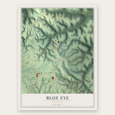 Blue Eye, Missouri map print, the full design