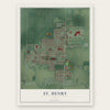 St. Henry, Ohio map print, the full design