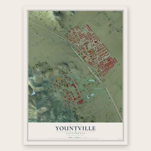 Yountville, California map print, the full design