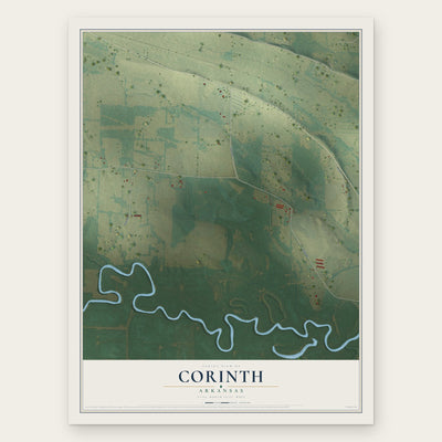 Corinth, Arkansas map print, the full design