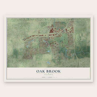 Oak Brook, Illinois map print, the full design