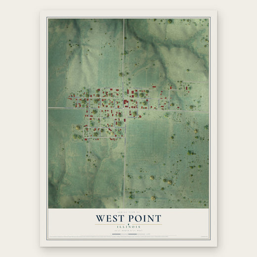 West Point, Illinois map print, the full design