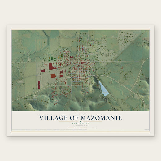 Mazomanie, Wisconsin map print, the full design