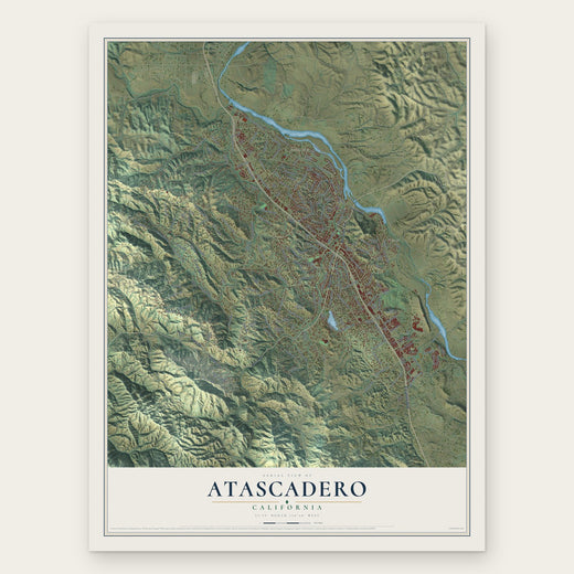 Atascadero, California map print, the full design