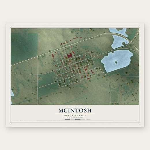 McIntosh, South Dakota map print, the full design