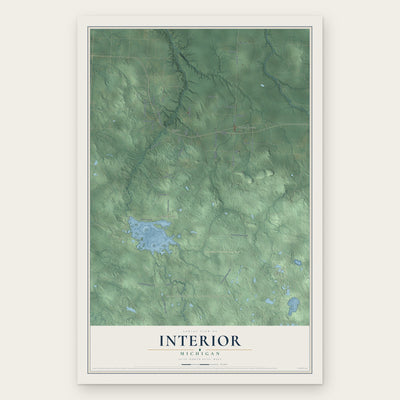Interior, Michigan map print, the full design