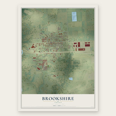 Brookshire, Texas map print, the full design