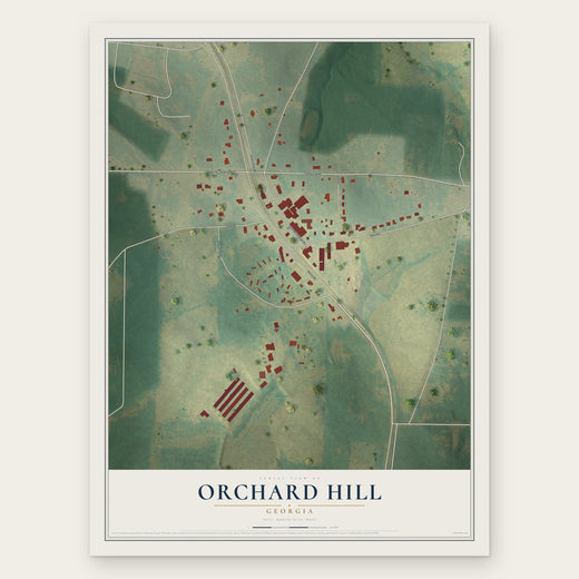 Orchard Hill, Georgia map print, the full design