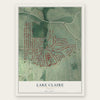 Lake Claire, Georgia map print, the full design