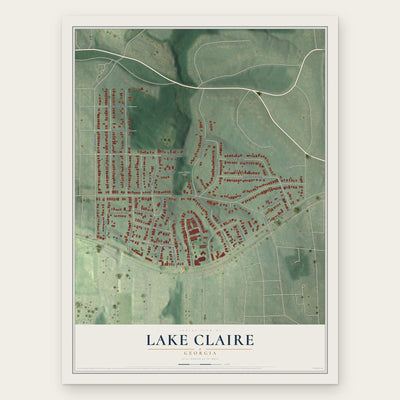 Lake Claire, Georgia map print, the full design