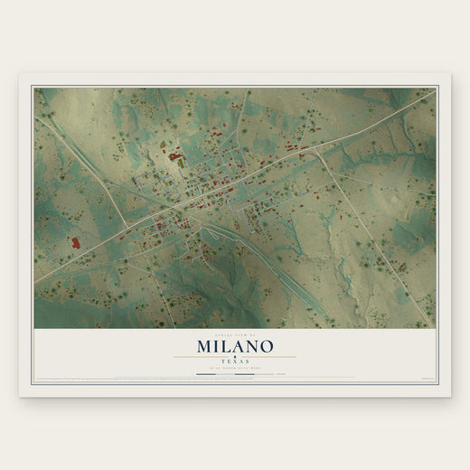 Milano, Texas map print, the full design