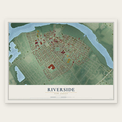 Riverside, New Jersey map print, the full design