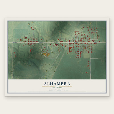 Alhambra, Illinois map print, the full design