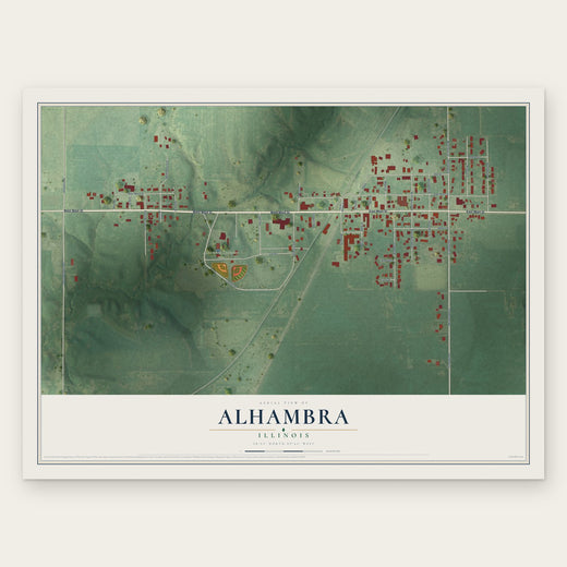 Alhambra, Illinois map print, the full design