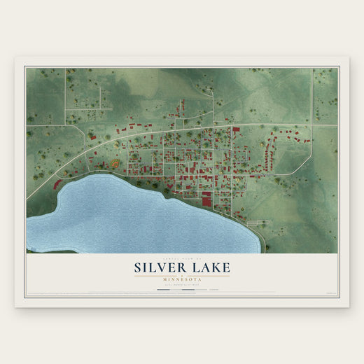 Silver Lake, Minnesota map print, the full design