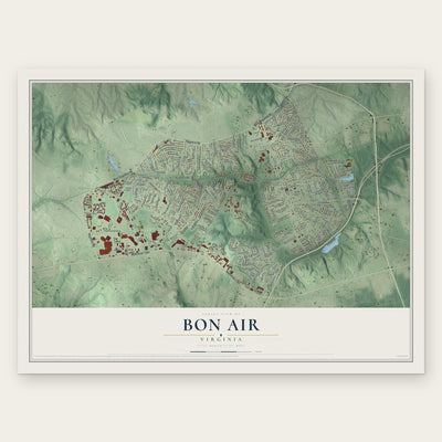 Bon Air, Virginia map print, the full design