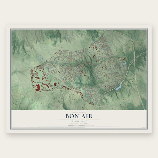 Bon Air, Virginia map print, the full design