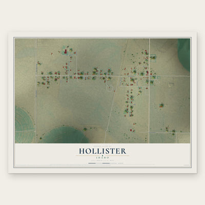Hollister, Idaho map print, the full design