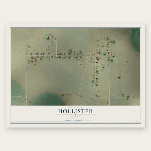 Hollister, Idaho map print, the full design