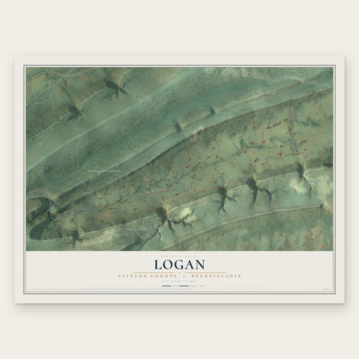 Logan, Clinton County, Pennsylvania map print, the full design