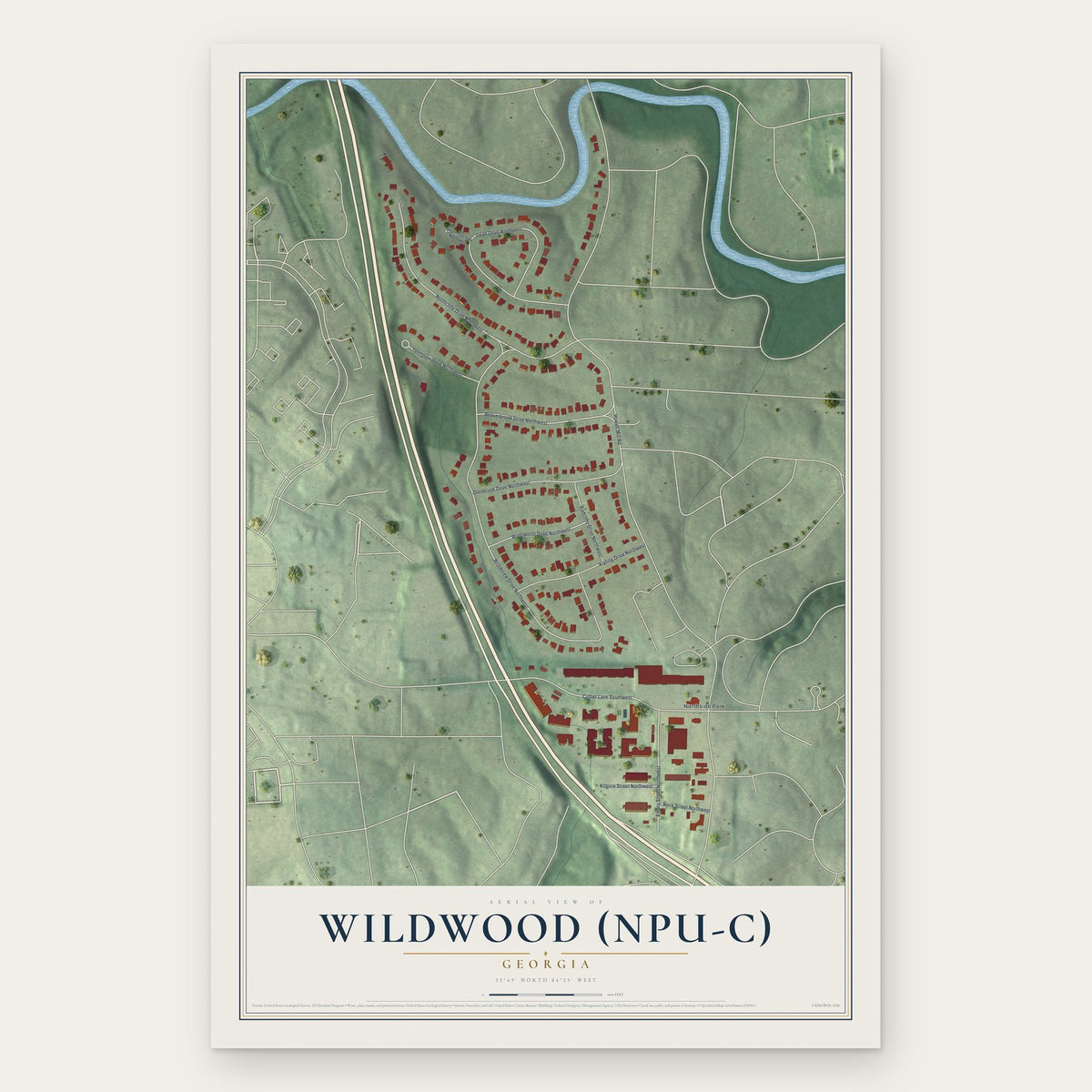 Wildwood (NPU-C), Georgia map print, the full design
