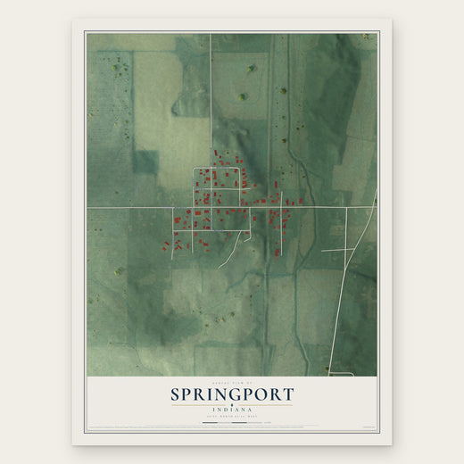 Springport, Indiana map print, the full design