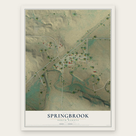 Springbrook, North Dakota map print, the full design