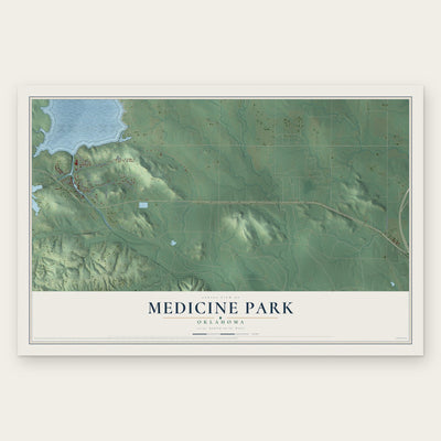 Medicine Park, Oklahoma map print, the full design
