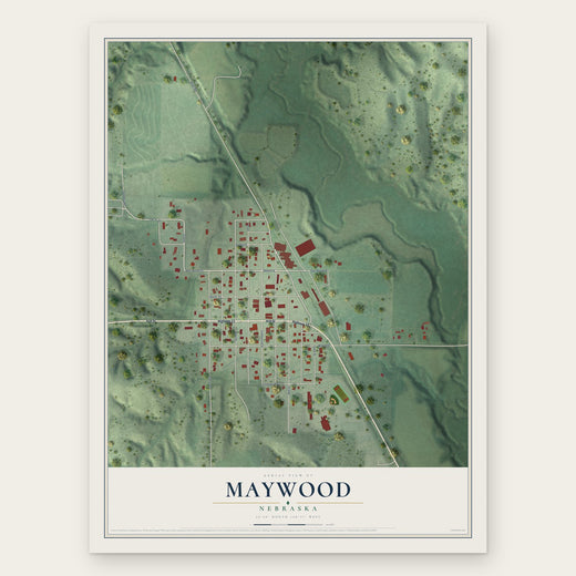 Maywood, Nebraska map print, the full design