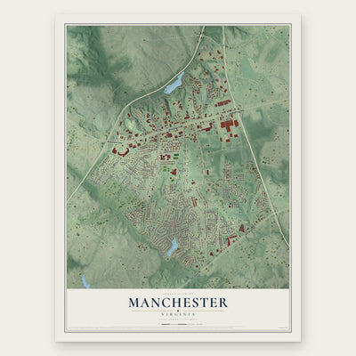 Manchester, Virginia map print, the full design