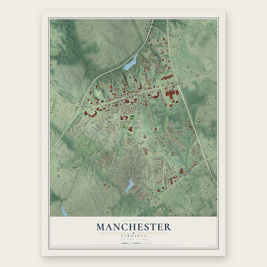 Manchester, Virginia map print, the full design