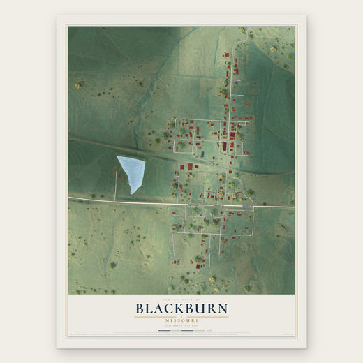 Blackburn, Missouri map print, the full design