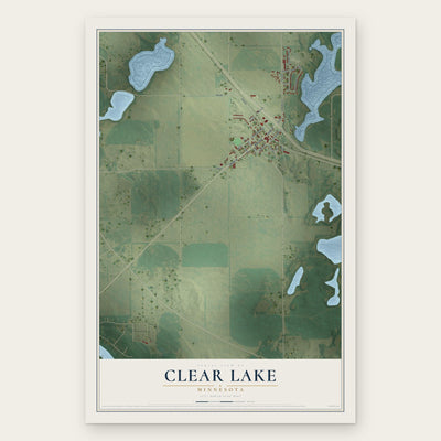 Clear Lake, Minnesota map print, the full design