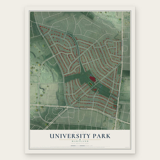 University Park, Maryland map print, the full design