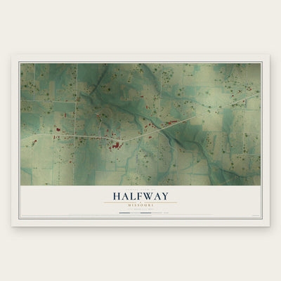 Halfway, Missouri map print, the full design